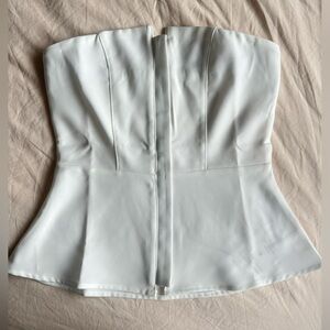 White Zip Up Strapless Top NWT
